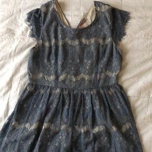 Dusty blue lace dress